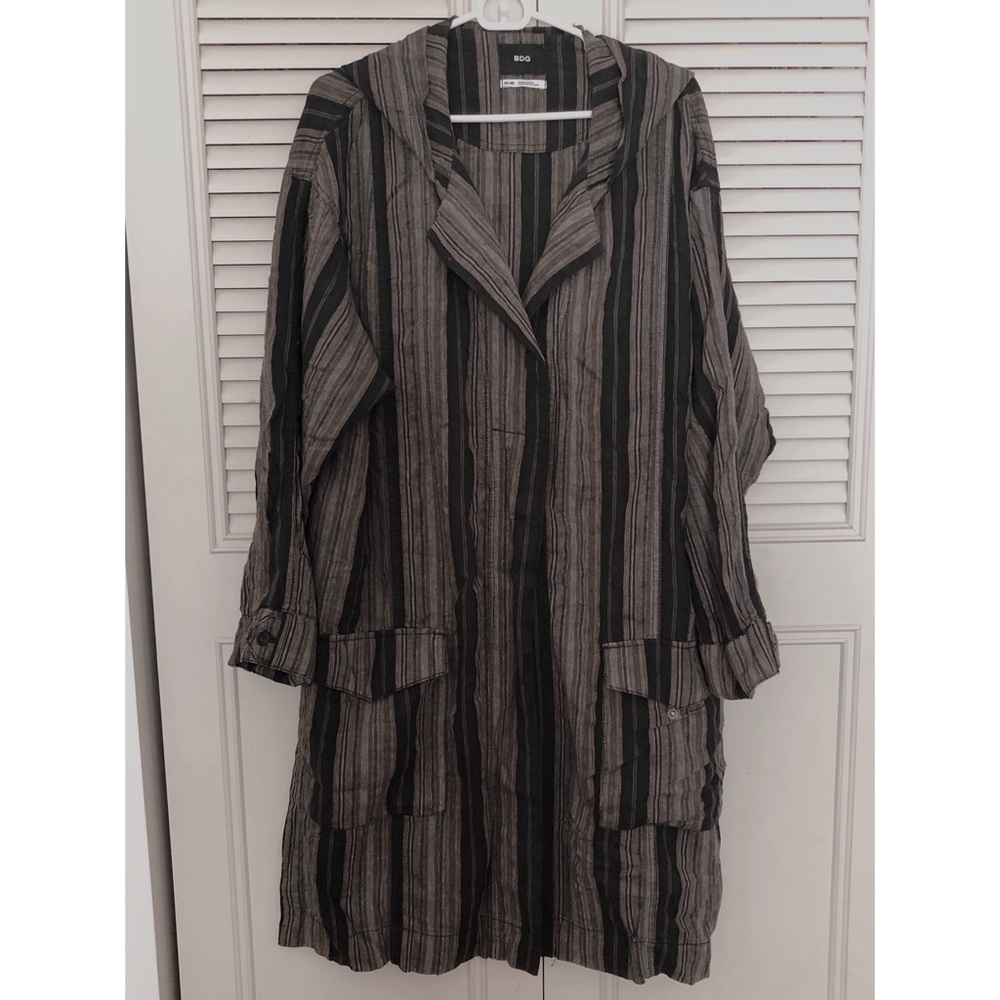 BDG vintage style striped duster coat